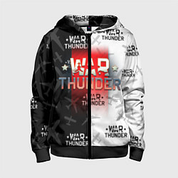 Толстовка на молнии детская WAR THUNDER ВАР ТАНДЕР, цвет: 3D-черный