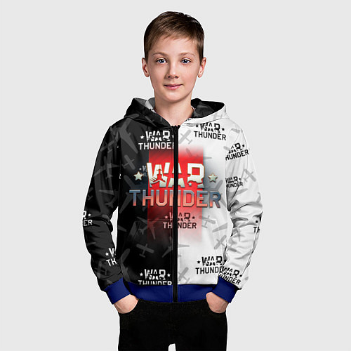 Детская толстовка на молнии WAR THUNDER ВАР ТАНДЕР / 3D-Синий – фото 3