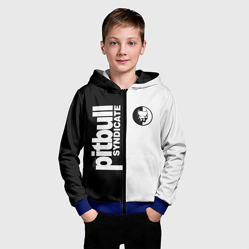 Детская толстовка на молнии PITBULL SYNDICATE ПИТБУЛЬ / 3D-Синий – фото 3