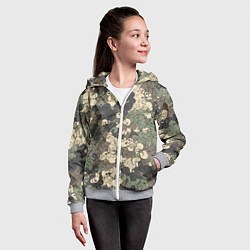 Толстовка на молнии детская Камуфляжный рисунок из черепов, цвет: 3D-меланж — фото 2
