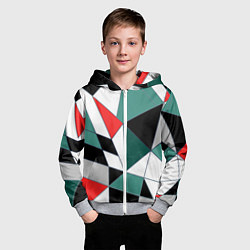 Толстовка на молнии детская Абстрактный геометрический, цвет: 3D-меланж — фото 2