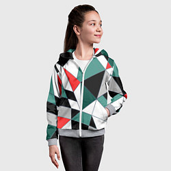 Толстовка на молнии детская Абстрактный геометрический, цвет: 3D-меланж — фото 2