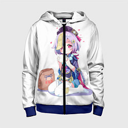 Толстовка на молнии детская Ци Ци из Genshin Impact, цвет: 3D-синий