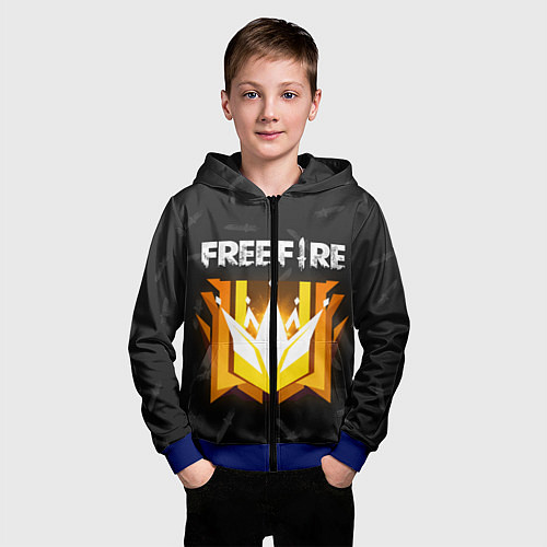 Детская толстовка на молнии Free Fire Фри фаер / 3D-Синий – фото 3