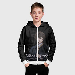 Толстовка на молнии детская Дазай Осаму, цвет: 3D-белый — фото 2