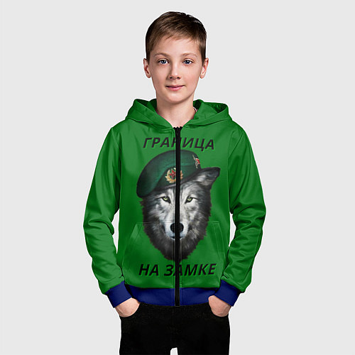 Детская толстовка на молнии Пограничник / 3D-Синий – фото 3