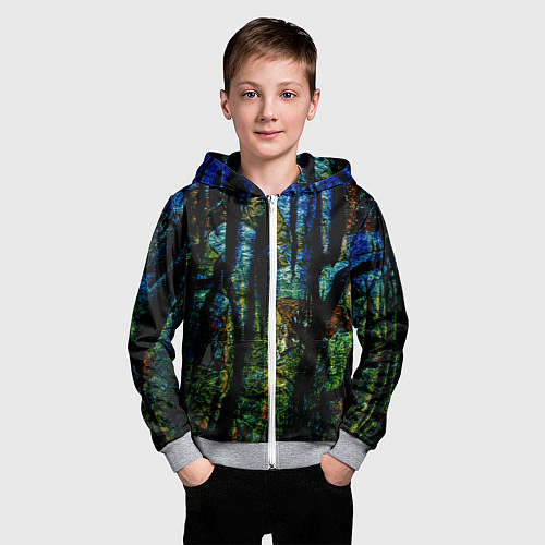 Детская толстовка на молнии Разноцветная гора / 3D-Меланж – фото 3