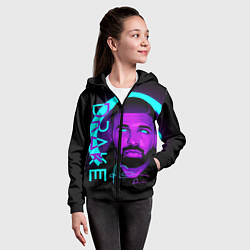 Толстовка на молнии детская Drake, цвет: 3D-черный — фото 2