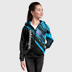 Толстовка на молнии детская Volkswagen Фольксваген, цвет: 3D-черный — фото 2