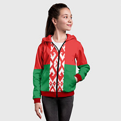 Толстовка на молнии детская Белоруссия, цвет: 3D-красный — фото 2