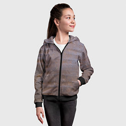 Толстовка на молнии детская Ржавый металл, цвет: 3D-черный — фото 2