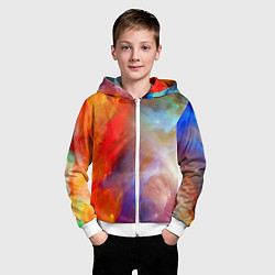 Толстовка на молнии детская Сине-желтое небо, цвет: 3D-белый — фото 2