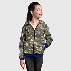 Толстовка на молнии детская Именной камуфляж Макс, цвет: 3D-синий — фото 2