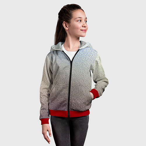 Детская толстовка на молнии Металликскин / 3D-Красный – фото 4