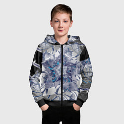 Толстовка на молнии детская Абстракция 499, цвет: 3D-черный — фото 2