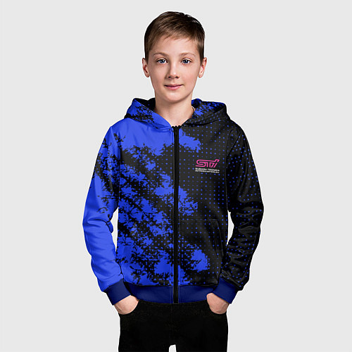 Детская толстовка на молнии SUBARU STI СУБАРИСТ / 3D-Синий – фото 3