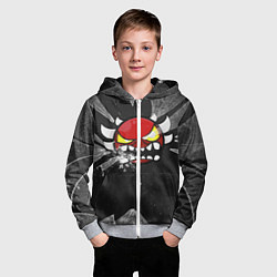 Толстовка на молнии детская Geometry Dash: Fragments, цвет: 3D-меланж — фото 2