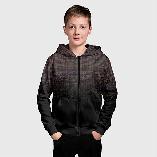 Детская толстовка на молнии Going offline noise / 3D-Черный – фото 3