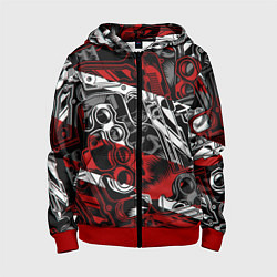 Толстовка на молнии детская Оружейный барон, цвет: 3D-красный