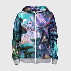 Толстовка на молнии детская FantasyFish, цвет: 3D-меланж