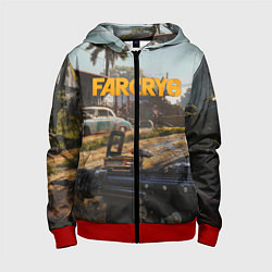 Толстовка на молнии детская Far Cry 6 game art, цвет: 3D-красный