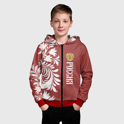 Детская толстовка на молнии Сборная России / 3D-Красный – фото 3
