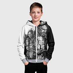 Толстовка на молнии детская THE LAST OF US ЧЁРНО БЕЛЫЙ, цвет: 3D-меланж — фото 2