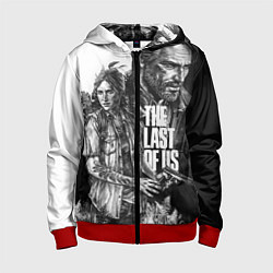 Толстовка на молнии детская THE LAST OF US ЧЁРНО БЕЛЫЙ, цвет: 3D-красный