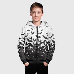 Толстовка на молнии детская Летучие кровососы, цвет: 3D-черный — фото 2