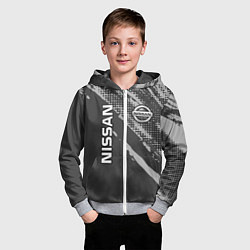 Толстовка на молнии детская Nissan Car Ниссан, цвет: 3D-меланж — фото 2