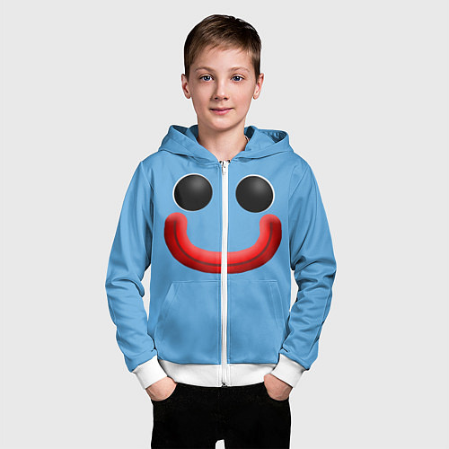 Детская толстовка на молнии Huggy Waggy smile / 3D-Белый – фото 3