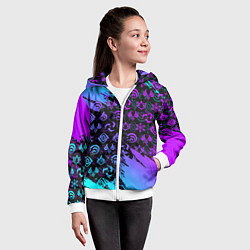 Толстовка на молнии детская GENSHIN NEON PATTERN SYMBOL НЕОН ЭМБЛЕМЫ, цвет: 3D-белый — фото 2