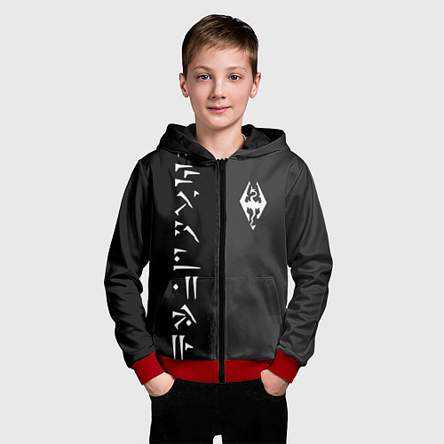 Детская толстовка на молнии THE ELDER SCROLLS SKYRIM FUS RO DAH / 3D-Красный – фото 3