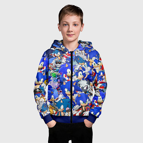 Детская толстовка на молнии SONIC СИНИЙ ЁЖ СОНИК / 3D-Синий – фото 3