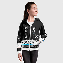 Толстовка на молнии детская Поток информации СS:GO, цвет: 3D-белый — фото 2