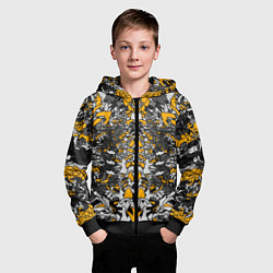 Толстовка на молнии детская Жёлтый каменный дракон, цвет: 3D-черный — фото 2