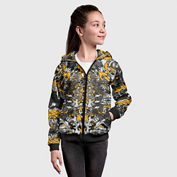 Толстовка на молнии детская Жёлтый каменный дракон, цвет: 3D-черный — фото 2