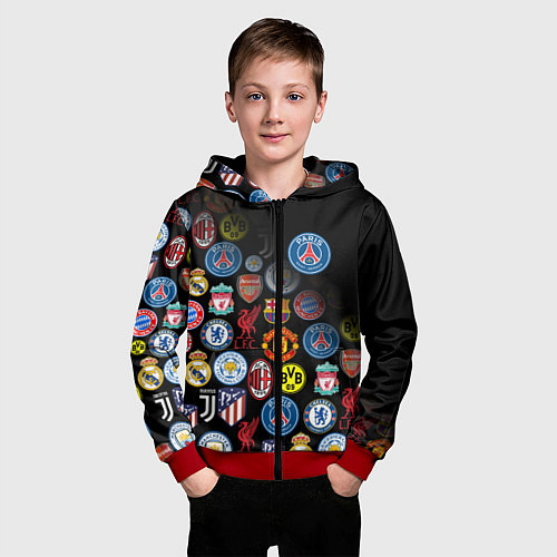 Детская толстовка на молнии PSG LOGOBOMBING / 3D-Красный – фото 3