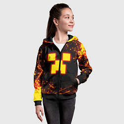 Толстовка на молнии детская ОГНЕННЫЙ КРИПЕР, МАЙНКРАФТ, цвет: 3D-черный — фото 2