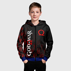 Толстовка на молнии детская GOD OF WAR HEROES ГЕРОИ, цвет: 3D-синий — фото 2