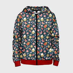 Детская толстовка на молнии Christmas Background