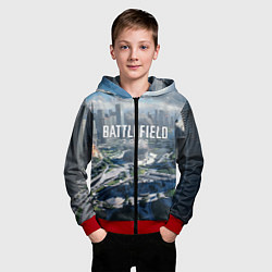 Толстовка на молнии детская Battlefield 2042 - КАЛЕЙДОСКОП, цвет: 3D-красный — фото 2