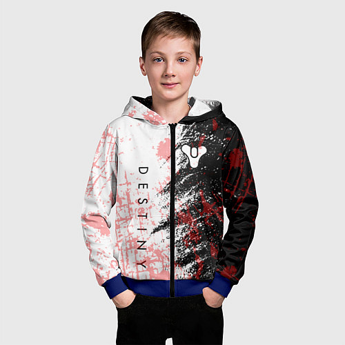 Детская толстовка на молнии Destiny Кровавые пятна / 3D-Синий – фото 3