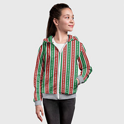 Толстовка на молнии детская Knitted Pattern, цвет: 3D-меланж — фото 2