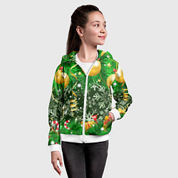 Толстовка на молнии детская Новогоднее Настроение Елка, цвет: 3D-белый — фото 2