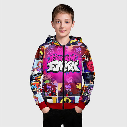 Детская толстовка на молнии FRIDAY NIGHT FUNKIN ФРИДЕЙ НАЙТ ФАНКИН / 3D-Красный – фото 3
