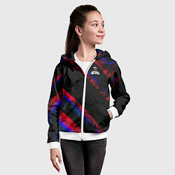 Толстовка на молнии детская ЦСКА Dark Theme, цвет: 3D-белый — фото 2