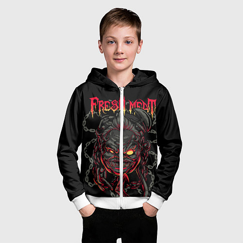 Детская толстовка на молнии Дота 2 Пудж Свежее мясо dota 2 / 3D-Белый – фото 3