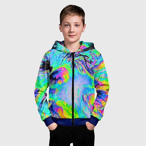 Детская толстовка на молнии ААА яркий узор / 3D-Синий – фото 3