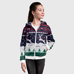 Толстовка на молнии детская СВИТЕР С ОЛЕНЯМИ DEER SWEATER, цвет: 3D-белый — фото 2